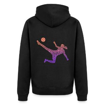 Joueuse de football Filles Joueuse de soccer - Veste à capuche bio Premium Unisexe - noir - Dos - Nico (187cm)