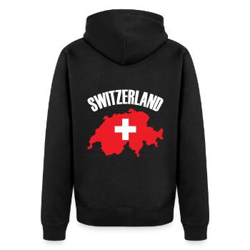Suisse Carte Drapeau Suisse - Veste à capuche bio Premium Unisexe - noir - Dos - Nico (187cm)
