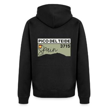 Pico del Teide Hiking Tenerife Souvenir Volcano - Unisex Premium Organic Zip Hoodie - black - Back - Nico (187cm)