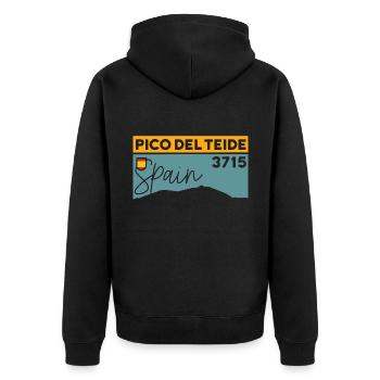Pico Del Teide Besteigen Wanderung Höhe Teneriffa - Unisex Premium Bio Zip Hoodie - Schwarz - Hinten - Nico (187cm)