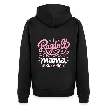 Ragdoll Mama Ragdolls Besitzer Katzenliebhaber - Unisex Premium Bio Zip Hoodie - Schwarz - Hinten - Nico (187cm)