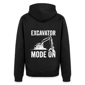 Ouvrier du bâtiment excavatrice - Veste à capuche bio Premium Unisexe - noir - Dos - Nico (187cm)