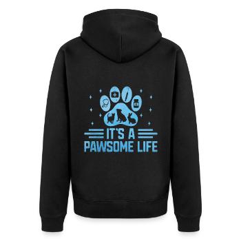 It's A Pawsome Life Verterinarian Animal Lover - Unisex Premium Organic Zip Hoodie - black - Back - Nico (187cm)