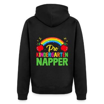 Pro Kindergarten Napper Schule Lehrer Schüler - Unisex Premium Bio Zip Hoodie - Schwarz - Hinten - Nico (187cm)