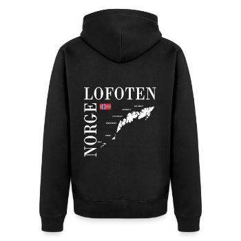 norge lofoten ile norvège norvege scandinavie - Veste à capuche bio Premium Unisexe - noir - Dos - Nico (187cm)