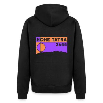 Hohe wandern Slowakei Andenken Geschenk - Unisex Premium Bio Zip Hoodie - Schwarz - Hinten - Nico (187cm)
