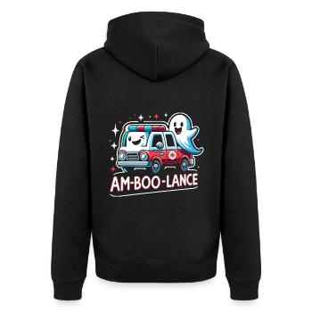 Am-Boo-Lance Krankenwagenfahrer Rettungssanitäter EMS Hallo - Unisex Premium Bio Zip Hoodie - Schwarz - Hinten - Nico (187cm)