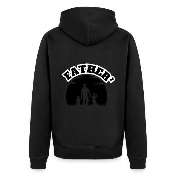 Le Papa qui Marche² 2 Fils Noir - Veste à capuche bio Premium Unisexe - noir - Dos - Nico (187cm)