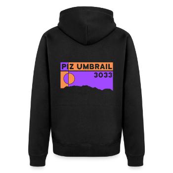 Piz Umbrail Randonnée Piste cyclable Mountain Tour Ski Tour - Veste à capuche bio Premium Unisexe - noir - Dos - Nico (187cm)