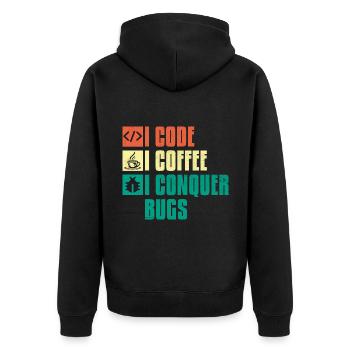 Café Codage Programmeur Codeur Développeur Nerd Coff - Veste à capuche bio Premium Unisexe - noir - Dos - Nico (187cm)