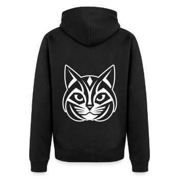 Tête de Portrait de chat - Veste à capuche bio Premium Unisexe - noir - Dos - Nico (187cm)