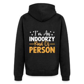 Je suis une personne d’intérieur Dictons pour - Veste à capuche bio Premium Unisexe - noir - Dos - Nico (187cm)