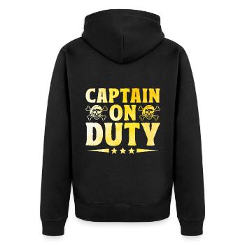 Capitaine En Service Pirate Jeunesse Design - Veste à capuche bio Premium Unisexe - noir - Dos - Nico (187cm)