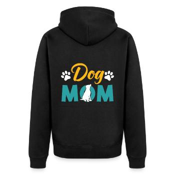 hunde mama - Unisex Premium Bio Zip Hoodie - Schwarz - Hinten - Nico (187cm)