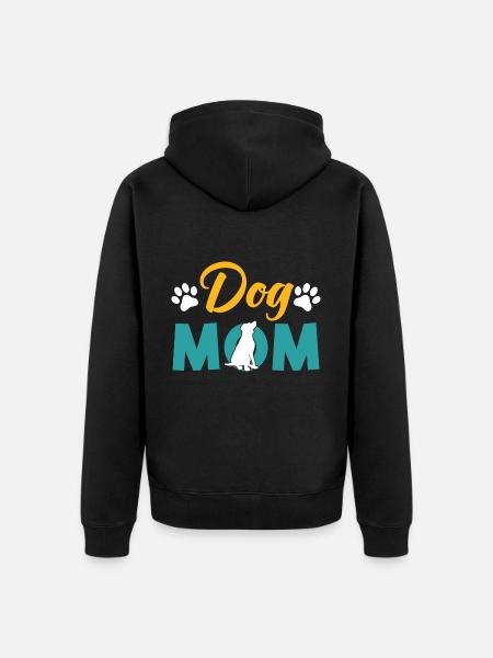 dogs mama - Unisex Premium Organic Zip Hoodie - black