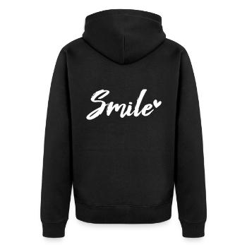 Sourire - Veste à capuche bio Premium Unisexe - noir - Dos - Nico (187cm)