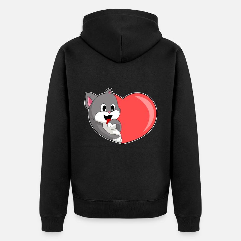 Cœur de chat - Veste à capuche bio Premium Unisexe - noir
