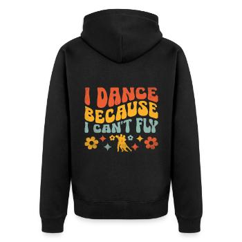 Je danse parce que je ne peux pas voler pour danser - Veste à capuche bio Premium Unisexe - noir - Dos - Nico (187cm)