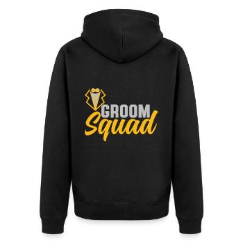 groom squad - Unisex Premium Organic Zip Hoodie - black - Back - Nico (187cm)