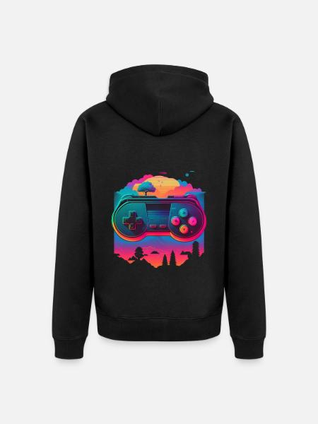 Retro Console - Unisex Premium Organic Zip Hoodie - black