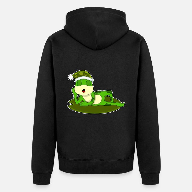 Grenouille Sleeping Nightcap - Veste à capuche bio Premium Unisexe - noir