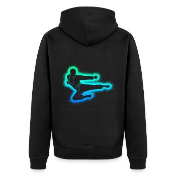 Taekwondo Arts Martiaux Enfants Hommes Garçons Karaté - Veste à capuche bio Premium Unisexe - noir - Dos - Nico (187cm)