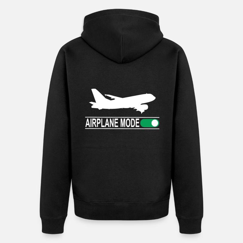 Airplane Mode - Unisex Premium Bio Zip Hoodie - Schwarz