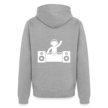 Platines dj - Veste à capuche bio Premium Unisexe - gris chiné - Dos - Nico (187cm)