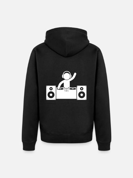 dj turntables - Unisex Premium Organic Zip Hoodie - black