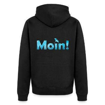 Moin Drache - Unisex Premium Bio Zip Hoodie - Schwarz - Hinten - Nico (187cm)