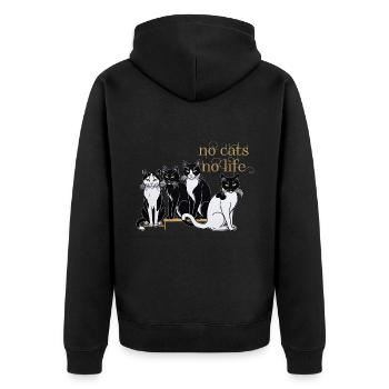 pas de chats, pas de vie - Veste à capuche bio Premium Unisexe - noir - Dos - Nico (187cm)