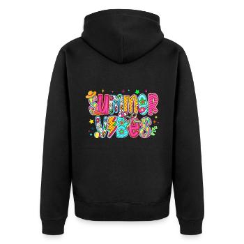 Summer Vibes - Unisex Premium Bio Zip Hoodie - Schwarz - Hinten - Nico (187cm)