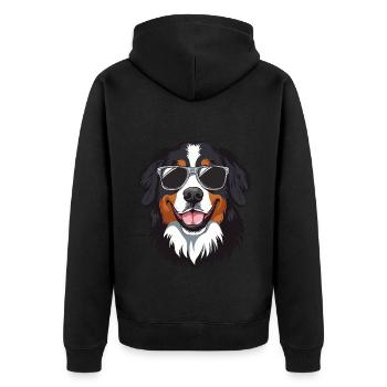 cool chien de montagne Saint-Bernard avec lunettes de soleil - Veste à capuche bio Premium Unisexe - noir - Dos - Nico (187cm)