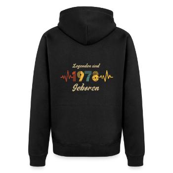 Geburtstag 1978 Herzschlag Vintage Retro Spruch - Unisex Premium Bio Zip Hoodie - Schwarz - Hinten - Nico (187cm)