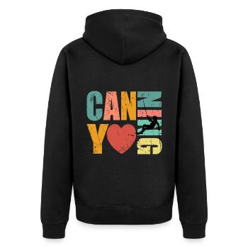 Canyoning Lover Canyoneer - Unisex Premium Organic Zip Hoodie - black - Back - Nico (187cm)