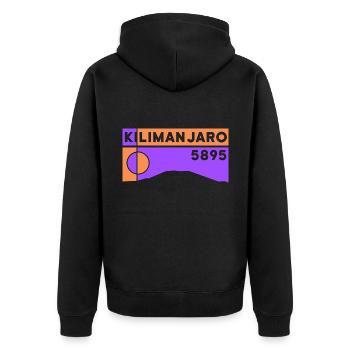 Kilimanjaro Trekking Kilimandscharo Wanderung - Unisex Premium Bio Zip Hoodie - Schwarz - Hinten - Nico (187cm)