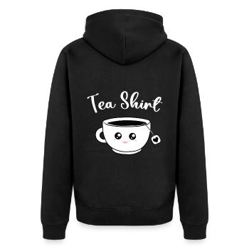 Tee-Shirt süß - Unisex Premium Bio Zip Hoodie - Schwarz - Hinten - Nico (187cm)