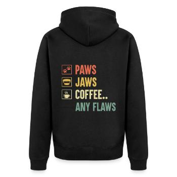 Pfoten Kiefer Kaffee Alle Fehler Koffein Liebhaber Boxershorts - Unisex Premium Bio Zip Hoodie - Schwarz - Hinten - Nico (187cm)