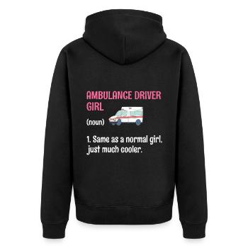 Ambulancier Chauffeur Fille Identique À Une Fille Normale EMS Pa - Veste à capuche bio Premium Unisexe - noir - Dos - Nico (187cm)