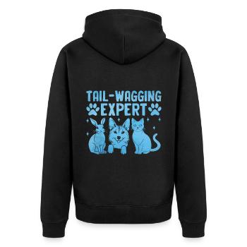 Tail Wagging Expert Verterinarian Animal Lover - Unisex Premium Organic Zip Hoodie - black - Back - Nico (187cm)