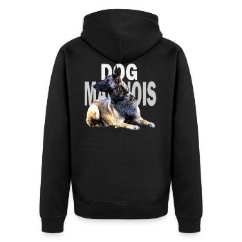dog malinois china - Veste à capuche bio Premium Unisexe - noir - Dos - Nico (187cm)