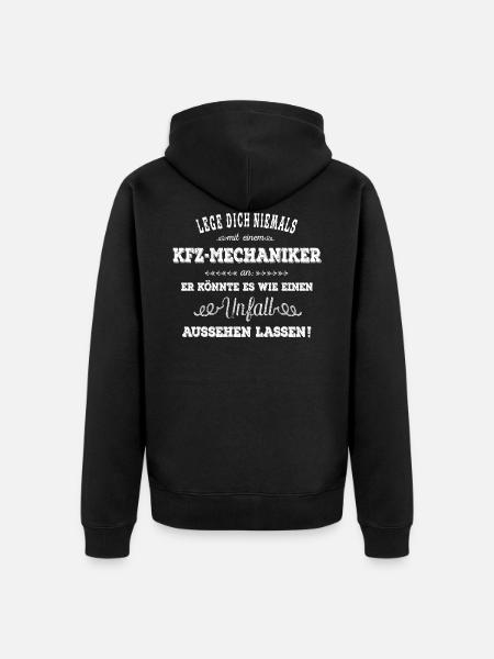KFZ Mechaniker - white - Unisex Premium Bio Zip Hoodie - Schwarz
