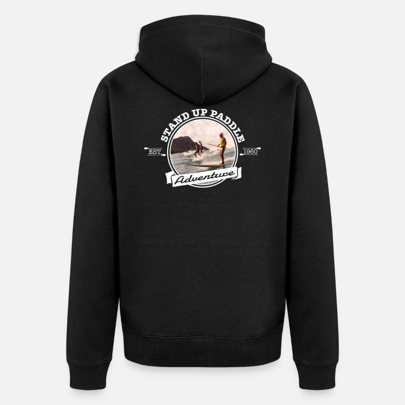 Stand Up Paddle *EST. 1960* - Unisex Premium Bio Zip Hoodie - Schwarz