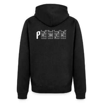 La paix par la puissance d'un accord de guitare - Veste à capuche bio Premium Unisexe - noir - Dos - Nico (187cm)