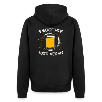 Bier Smoothie - Unisex Premium Bio Zip Hoodie - Schwarz - Hinten - Nico (187cm)