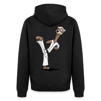 Tae Kwon Do ferret martial arts funny gift - Unisex Premium Organic Zip Hoodie - black - Back - Nico (187cm)