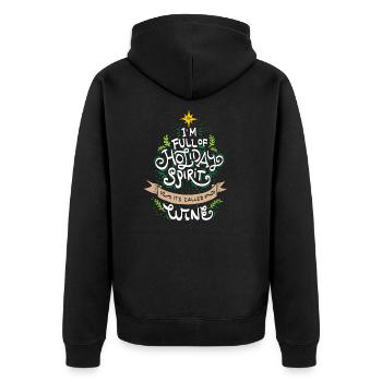NOËL / AMATEURS DE VIN Je suis plein d' de vacances - Veste à capuche bio Premium Unisexe - noir - Dos - Nico (187cm)