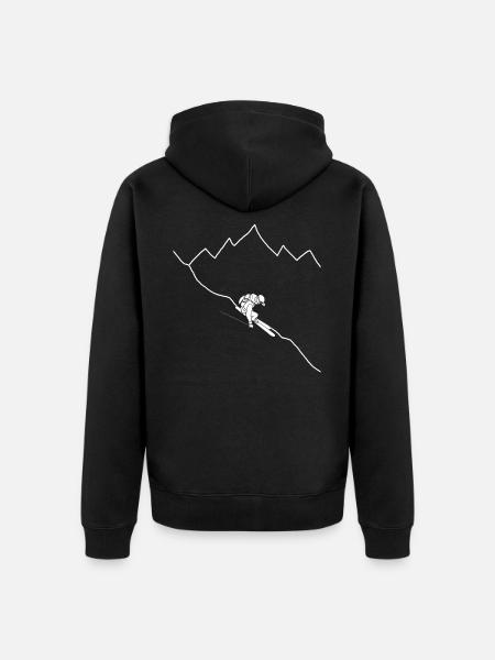 Ski Line - Unisex Premium Organic Zip Hoodie - black