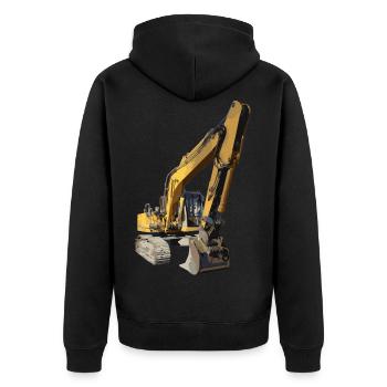 Bagger - Unisex Premium Bio Zip Hoodie - Schwarz - Hinten - Nico (187cm)