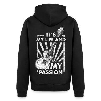 guitare - Veste à capuche bio Premium Unisexe - noir - Dos - Nico (187cm)